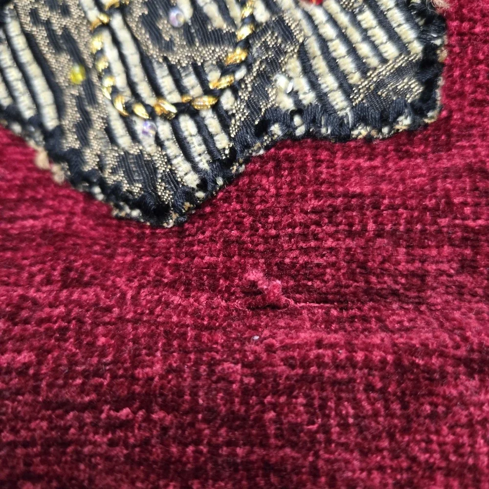 Vintage Julia Kim 3X Artsy Block Patchwork Jacket Embroidered‎ Beaded Boho